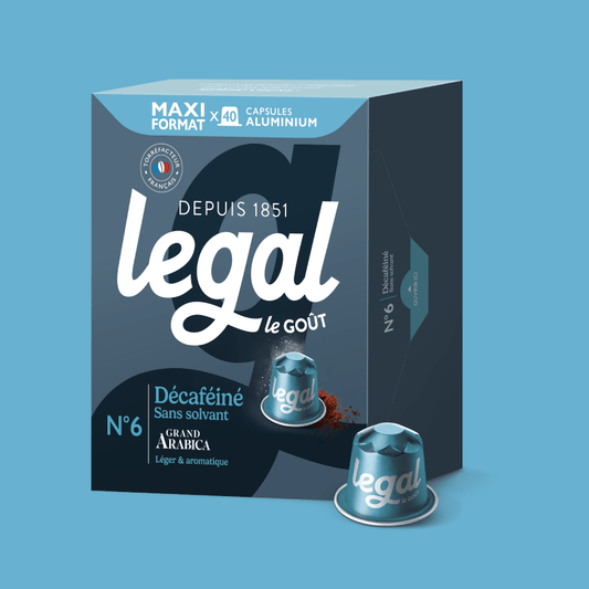 Capsules compatibles Nespresso® Décaféiné x40 - Cafés Legal - Cafés Legal