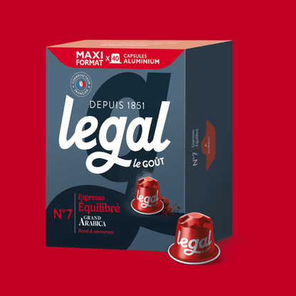 Capsules compatibles Nespresso® Équilibré x40 - Cafés Legal - Cafés Legal