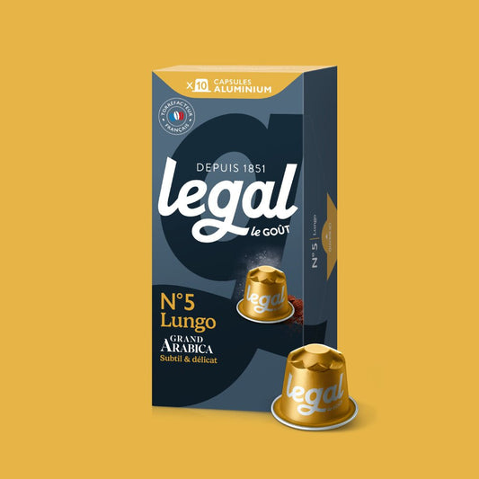 Capsules compatibles Nespresso Lungo x10 - Cafés Legal - Ma boutique