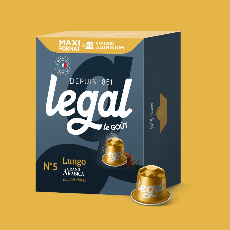Capsules compatibles Nespresso® Lungo x40 - Cafés Legal - Cafés Legal