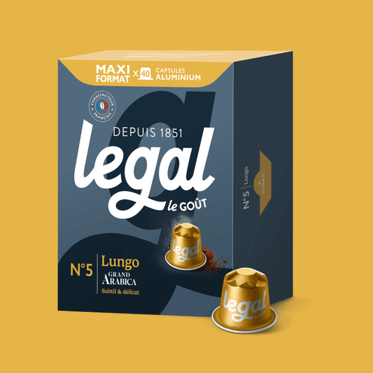 Capsules compatibles Nespresso® Lungo x40 - Cafés Legal - Cafés Legal
