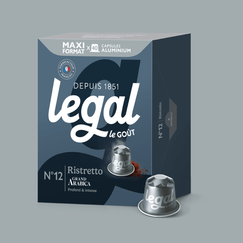 Capsules compatibles Nespresso® Ristretto x40 - Cafés Legal - Cafés Legal