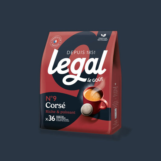 Dosettes compatibles Senseo Corsé x36 - Cafés Legal - Ma boutique