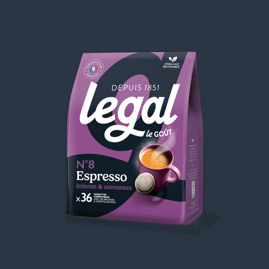 Dosettes compatibles Senseo Espresso x36 - Cafés Legal - Ma boutique