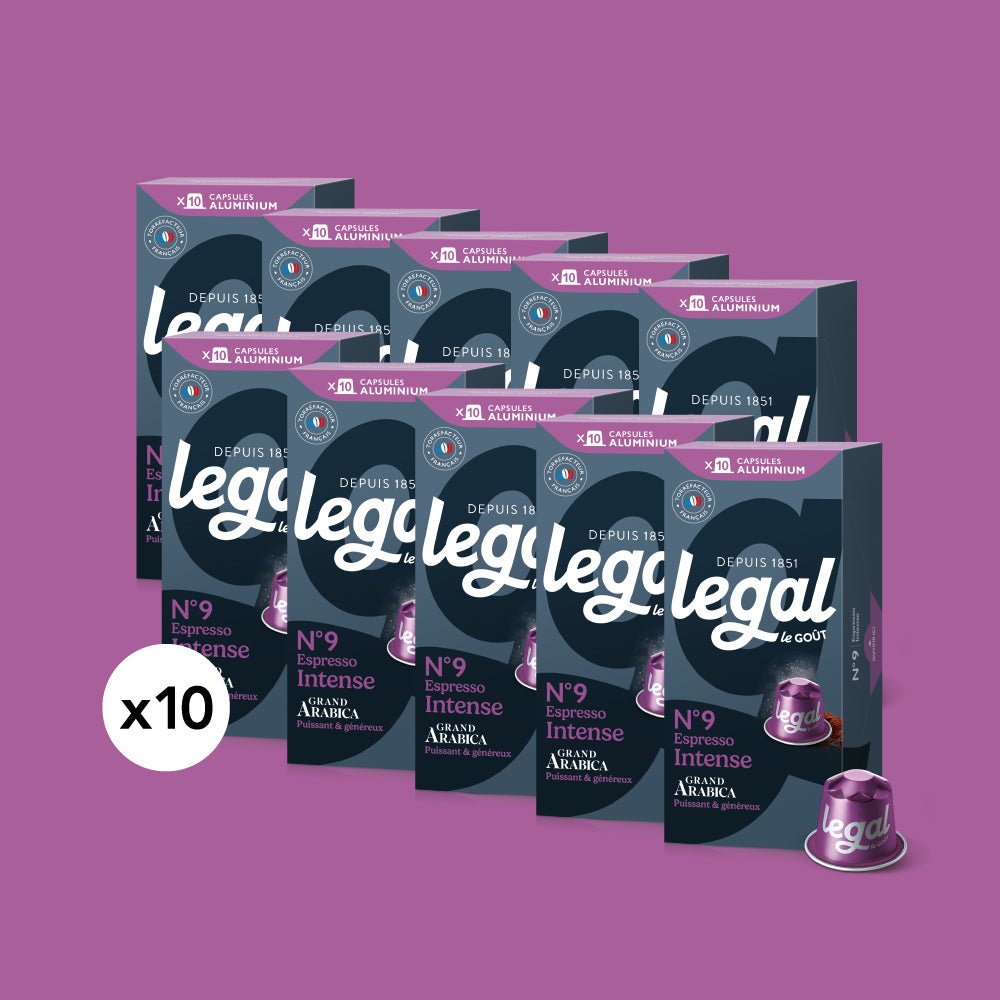 Pack capsules compatibles Nespresso Espresso 10x10 - Cafés Legal