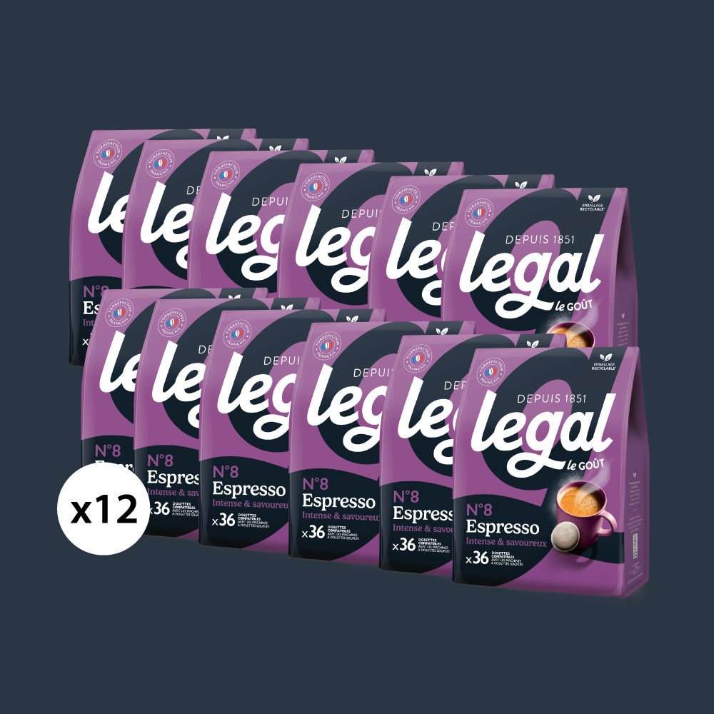 Pack dosettes compatibles Senseo Espresso 12x36 - Cafés Legal