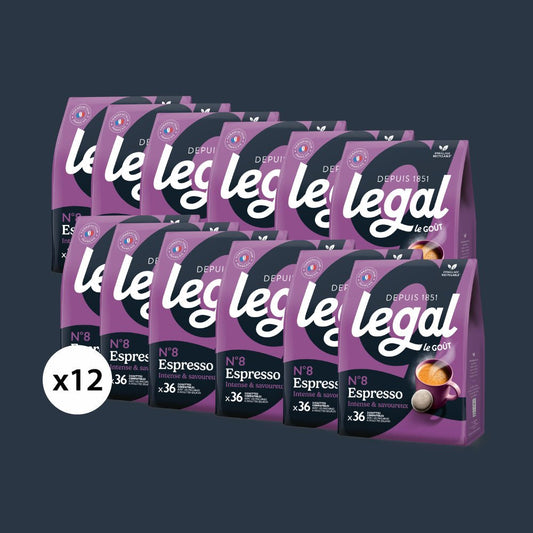 Pack dosettes compatibles Senseo Espresso 12x36 - Cafés Legal - Ma boutique